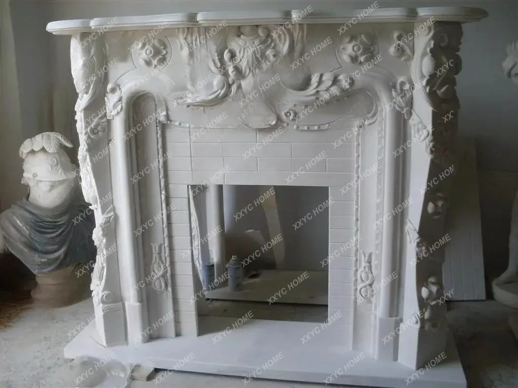 

Flower And Grass Fireplace, White Marble, Marble, Fireplace, Stone Carving, Mantel