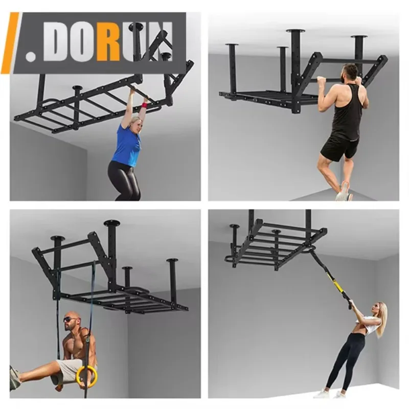 قضيب سحب ما يصل مثبت على الحائط، محطة رفع للذقن متعددة القبضات لصالة الألعاب الرياضية المنزلية