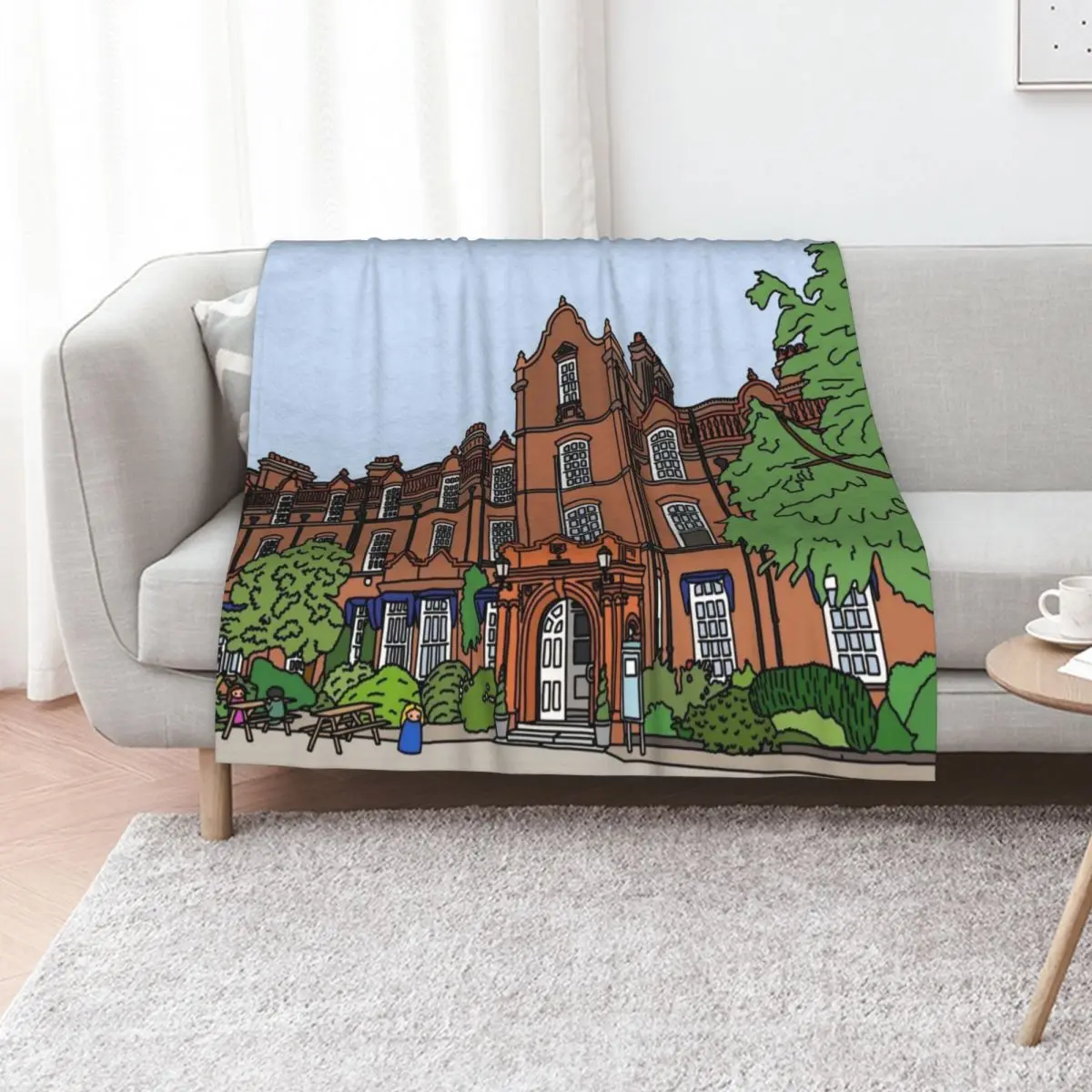 Hughes Hall College - Strugletown || Cambridge struggles Throw Blanket anime Stuffeds Luxury Brand Vintage Blankets
