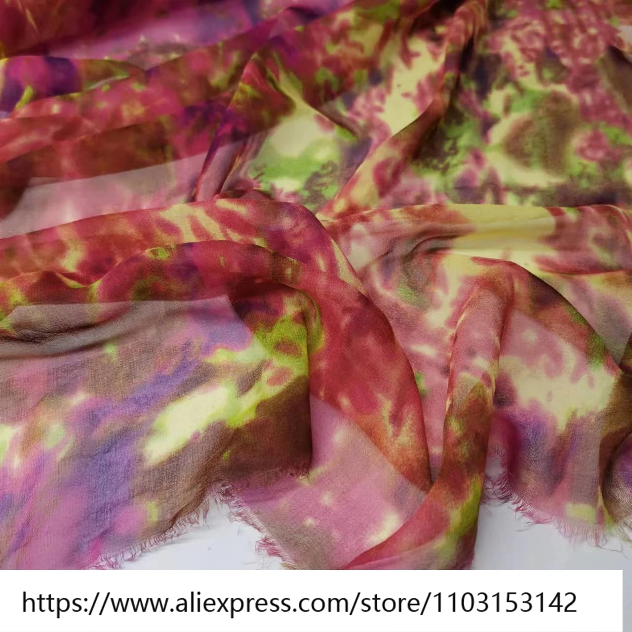 

Летняя легкая и прозрачная шелковая ткань Qiaoqi 8Momme с градиентом Hazy, дышащая модная юбка