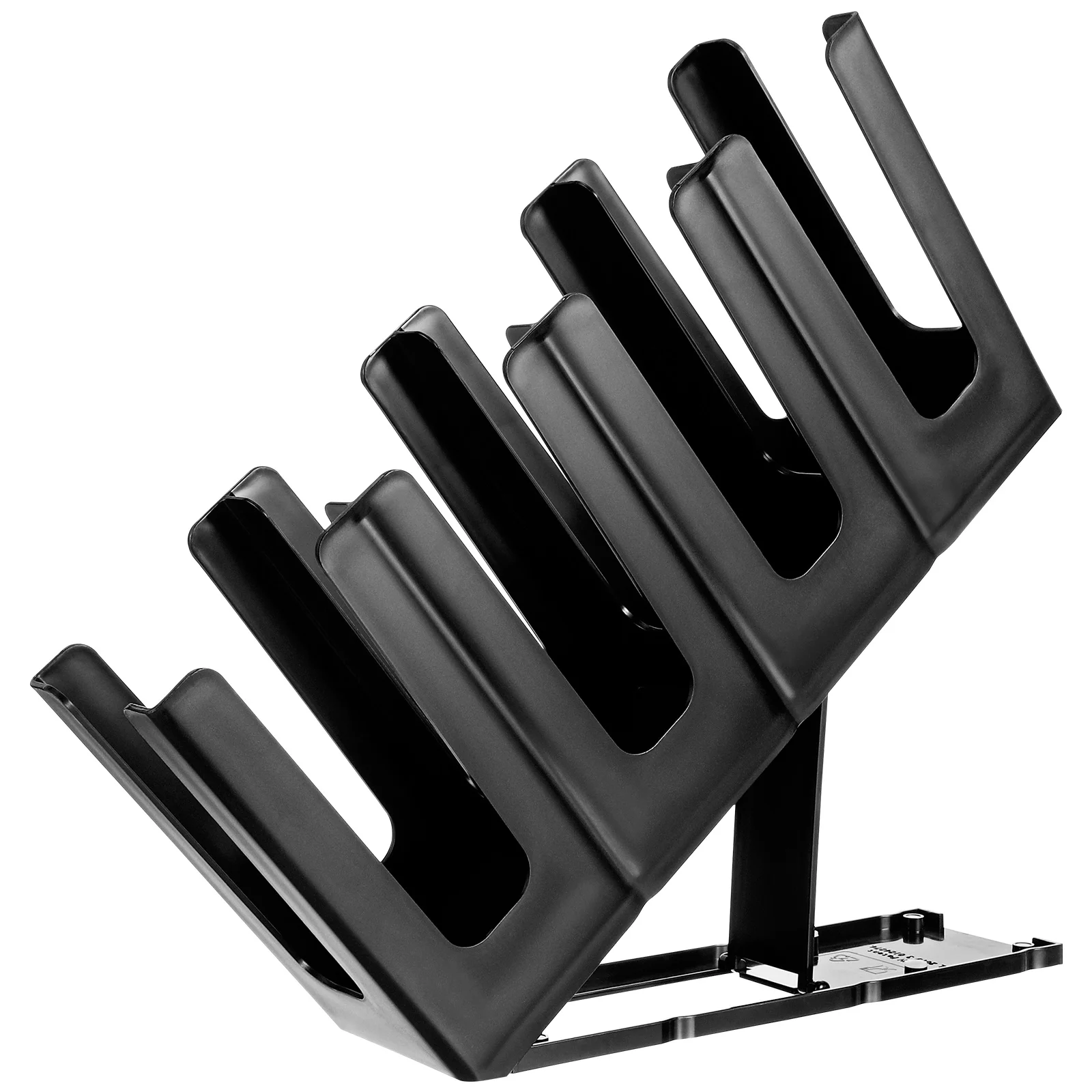 

Mugs Slanted Four Grid Cup Holder Paper Rack Plastic Stand for Shelf Folding Coffee Shop Storage Black Support