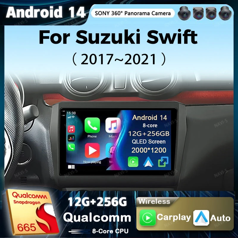 

Мультимедийный плеер на Android 14 для Suzuki Swift 2017-2021 Carplay, автомагнитола на Android, автомобильное радио, 4G, Wi-Fi, GPS, DTS, DSP, 48EQ, 2 Din, DVD