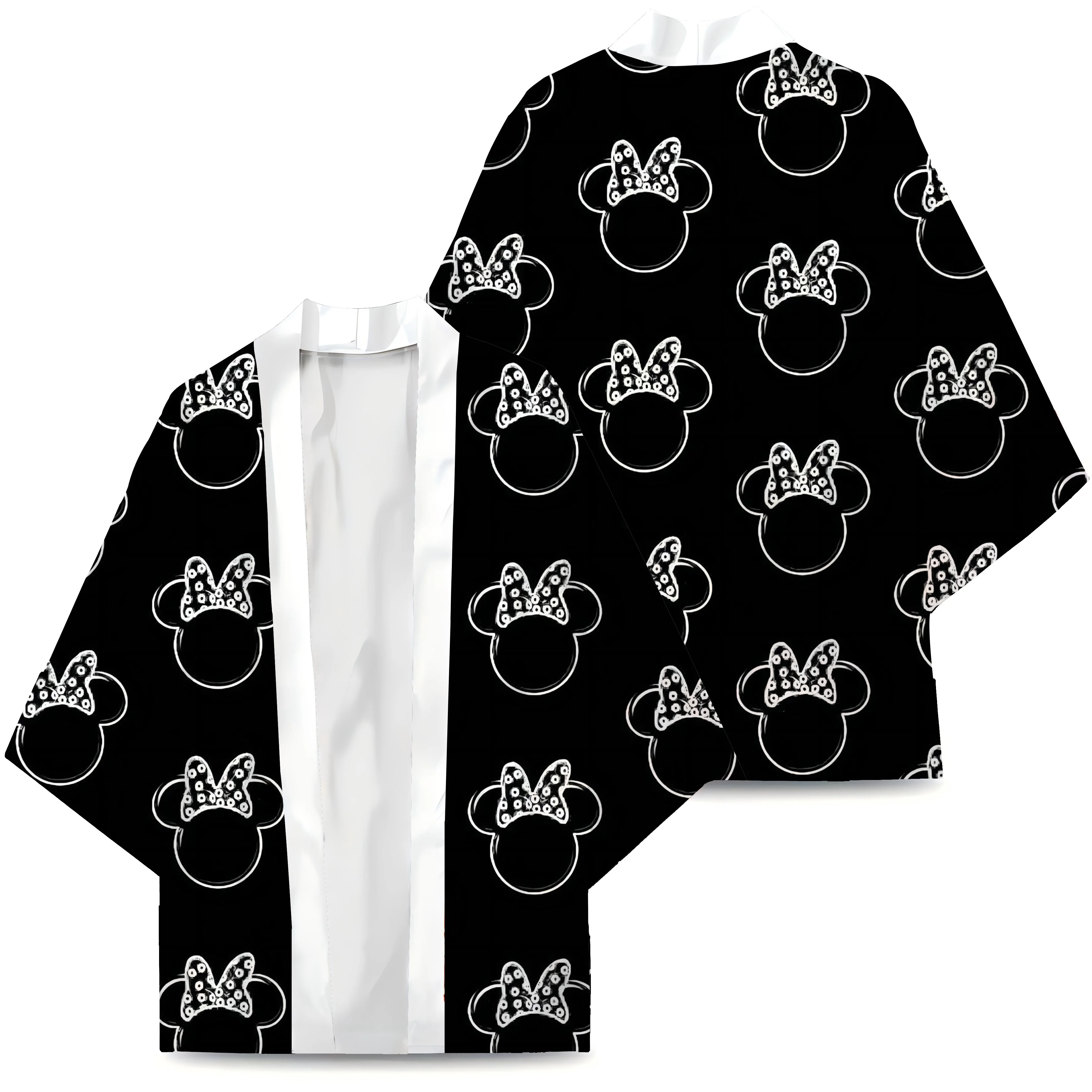 Kimono Japonais Respiré pour Homme, T-shirt Minnie Mouse, Cosplay, Pyjama Imprimé, Vêtements, Cardigan, Chemises Disney