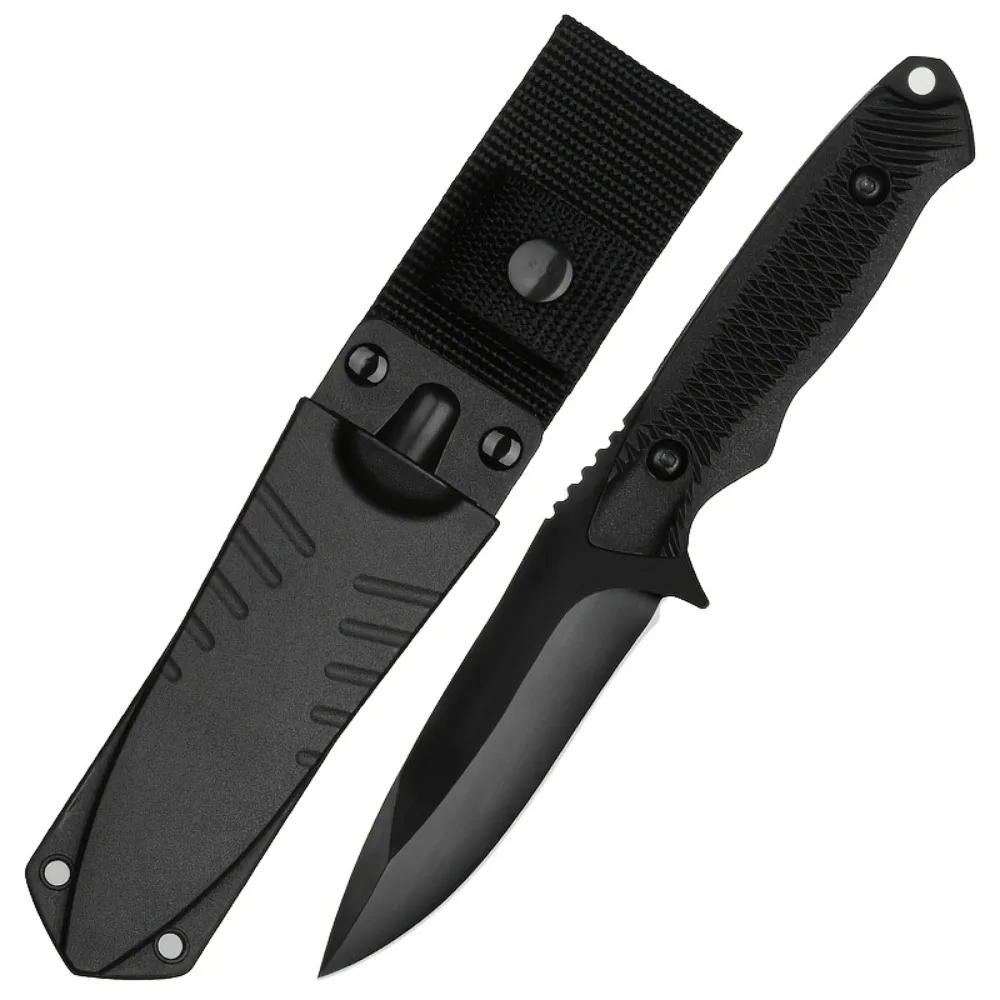 Camping Hiking EDC Fixed Blade Knife Hunting Knife ABS Plastic Handle with Protective Knife Sheath