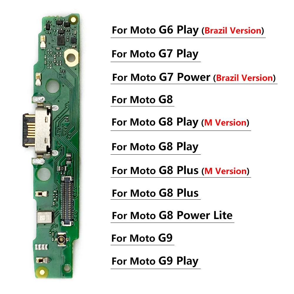 10Pcs ,USB Charger Port Connector Charging Board Flex For Moto One Macro Hyper Fusion G9 G8 Plus G7 Power G6 Play G8 Power Lite