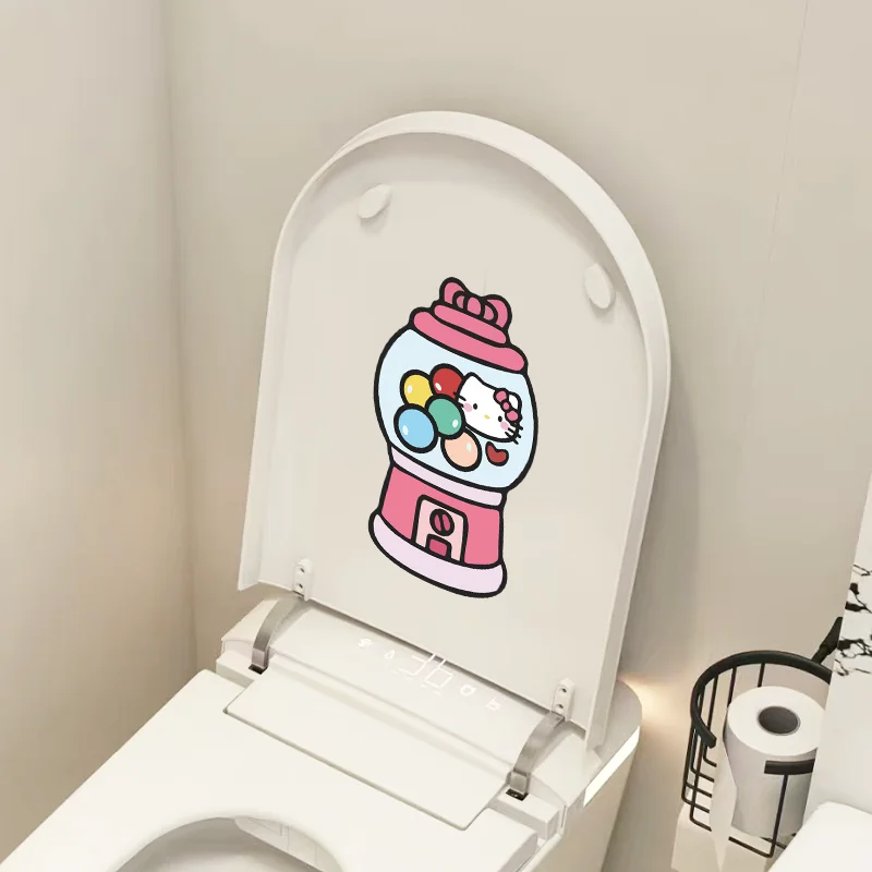 Waterproof PVC Cute HelloKitty Cartoon Stickers Decorate Toilet Glass Door Window Refrigerator Cover Damages view 2