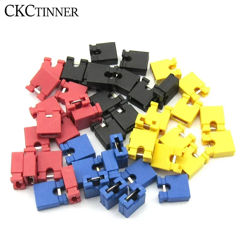 100 PCS 2.54mm Standard Circuit Board Jumper Cap Shunts Short Circuit Cap Connector cap Red White Blue