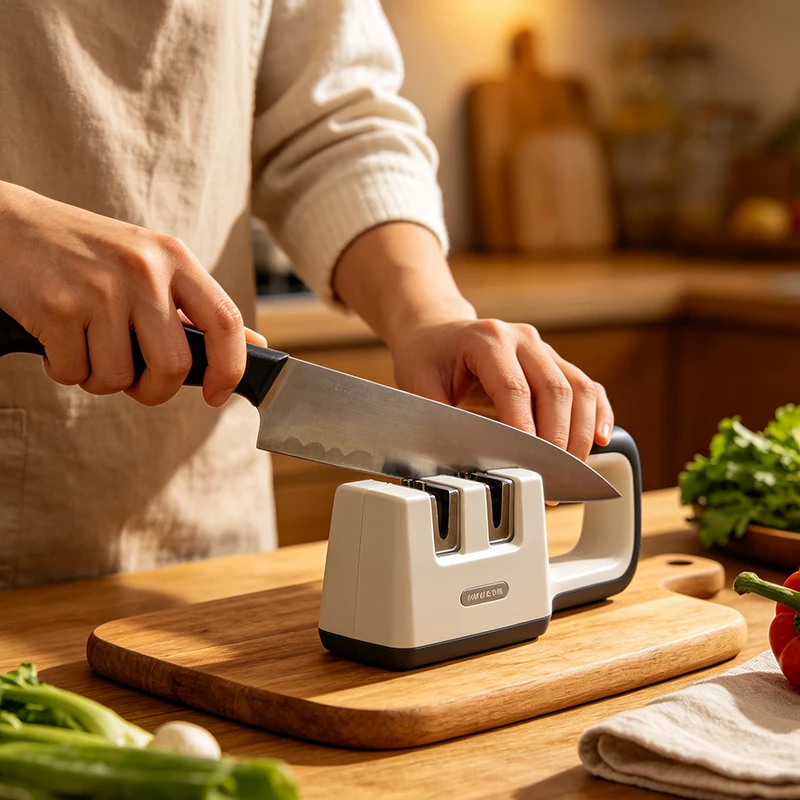 2026 New Two-angle Roller Knife Sharpener, 15°/20°Fixed-angle Knife Sharpener, Kitchen Knife Sharpening System Whetstone Set