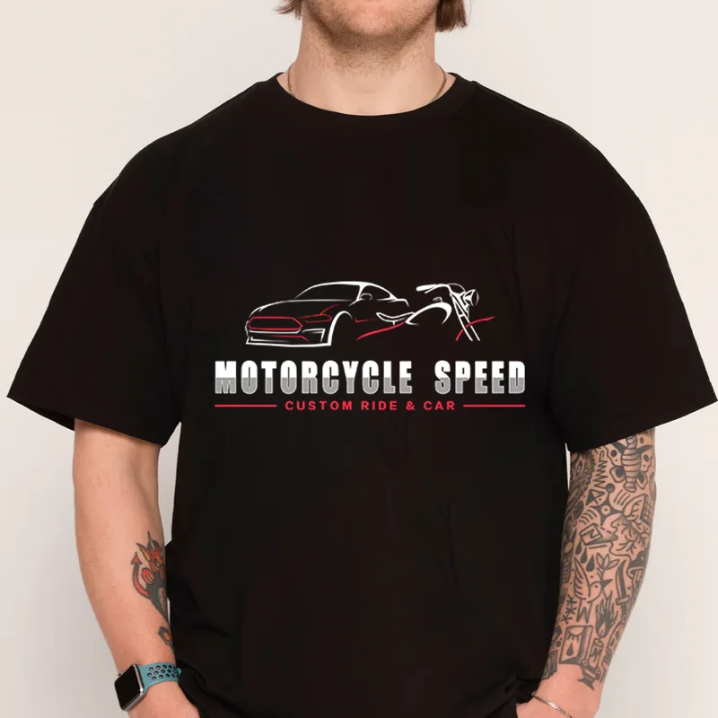 

Motorcycle & Car T-shirt New Fashion 100% Cotton Men Short Sleeve Printing O-Neck Casual T Shirt