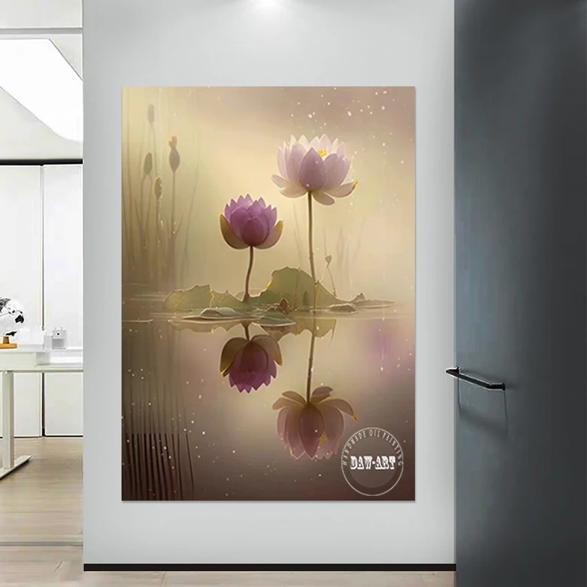 

Абстрактные картины с красивыми цветами, картина ручной работы на холсте, декор в стиле художественного дизайна, безрамная, настенная картина с природными пейзажами