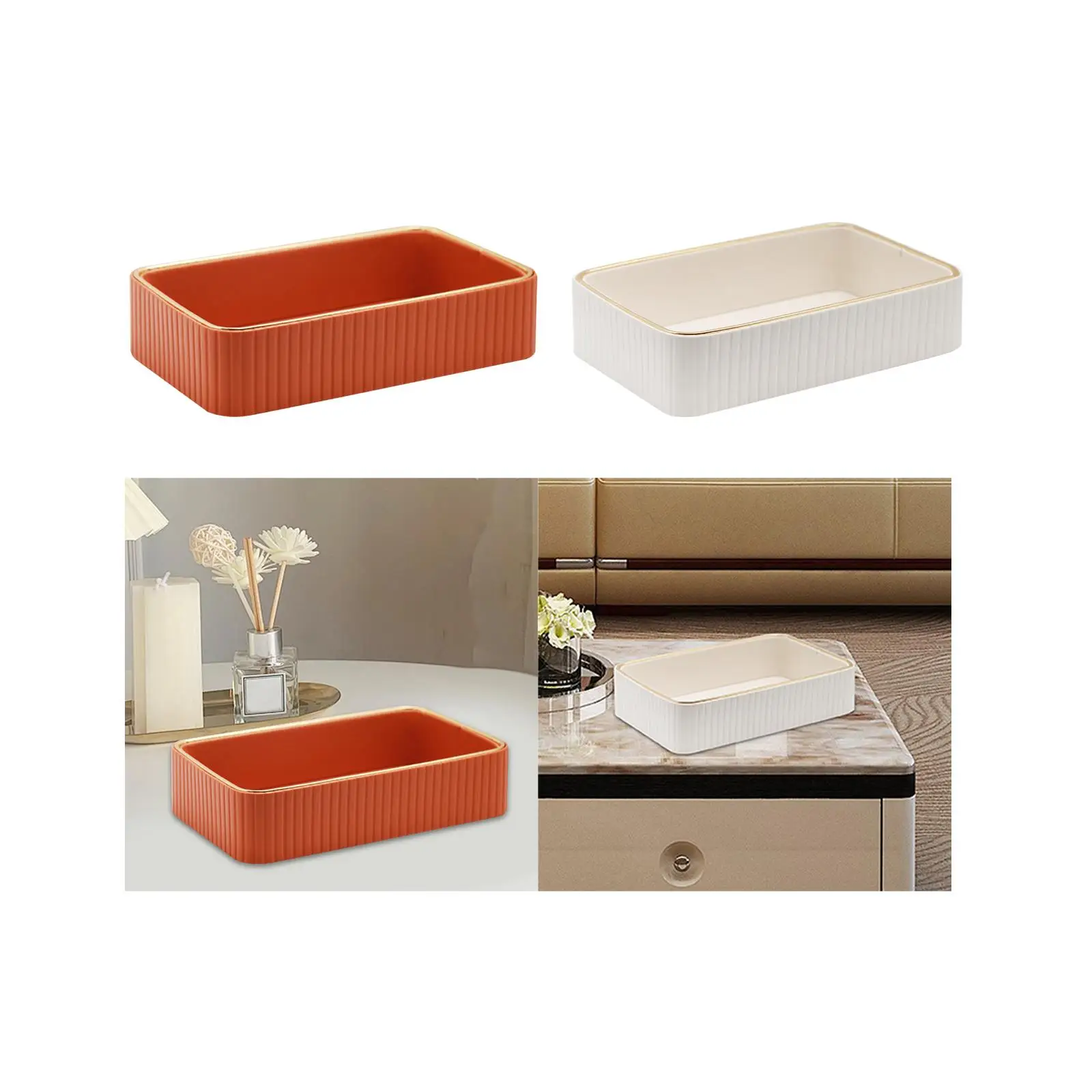 กล่องเก็บของออแกไนเซอร์จัดเก็บตั้งโต๊ะถาดใส่ Catchall อุปกรณ์สำนักงานสำหรับ