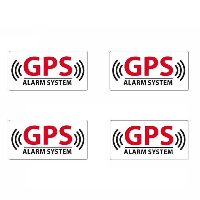 4PCS Alarm System GPS Tracking Warning Vinyl Stickers, Waterproof Security Safety Decals for Car Window
