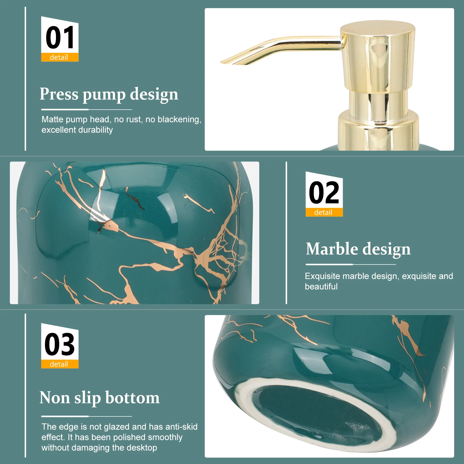 

Lovely Lightweight Press Type Bottle Leak-Proof Airtight Hand Soap Dispenser Refillable Shampoo Container For Bathroom Modern