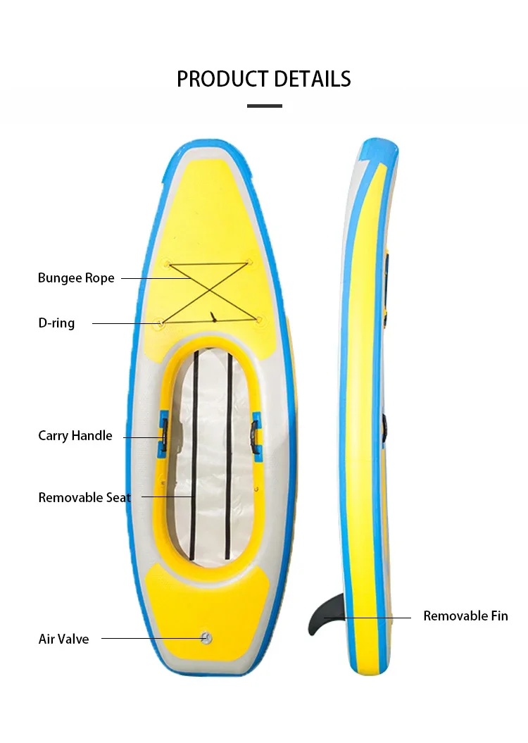 Personalizzato Touring Ocean Rowing PVC gonfiabile Solo Skiff barche canoa Kayak con pedali