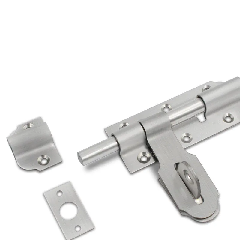 1 PCS Sliding Bolt Gate Latch Heavy-Duty Thickening 304 Stainless Steel Barrel Bolt with Padlock Hole Door Latch