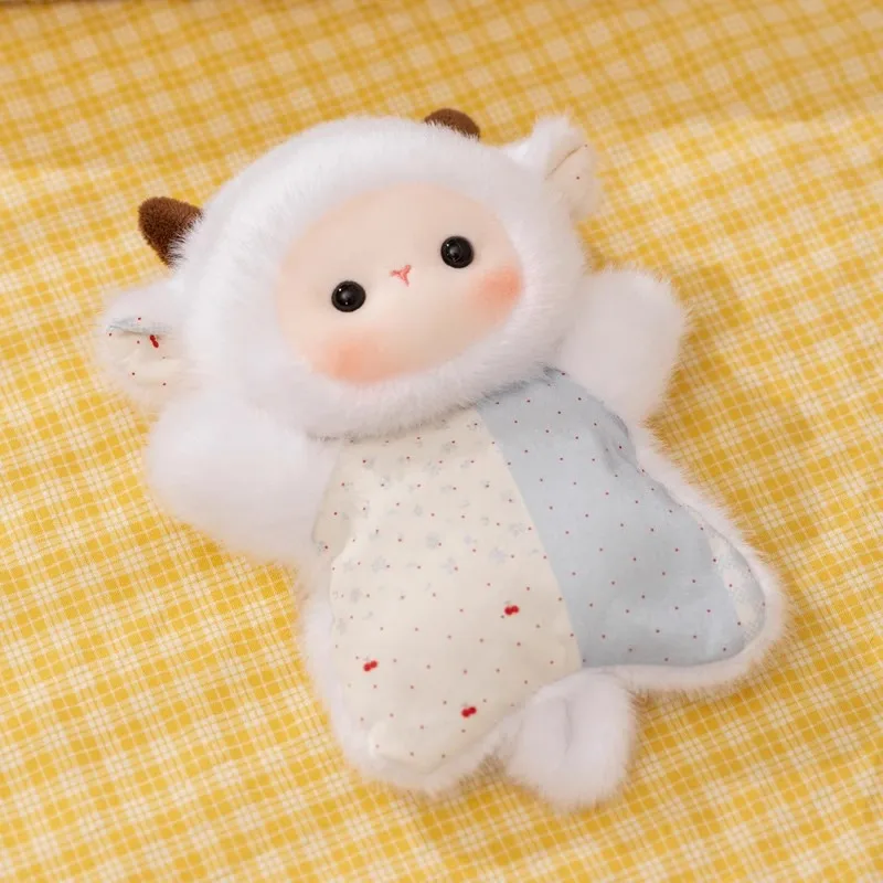 

In Stock Soft Comforting Stress Relief Plush Lamb Hand Puppet Cute Desk Companion Stuffed Fidget Doll For Kids Birthday Gift
