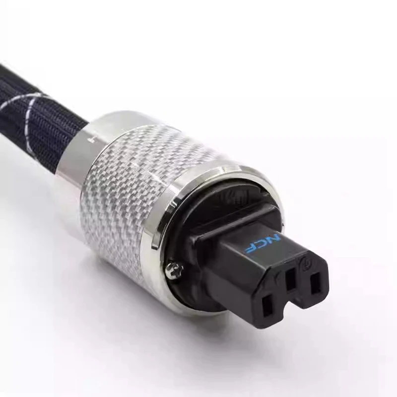 MAKE-Flux-50 NCF Power Filter Nano Crystal Rhodium Plating Nonmagnetic FI-50R NCF Connector IEC320 To C15 Plug