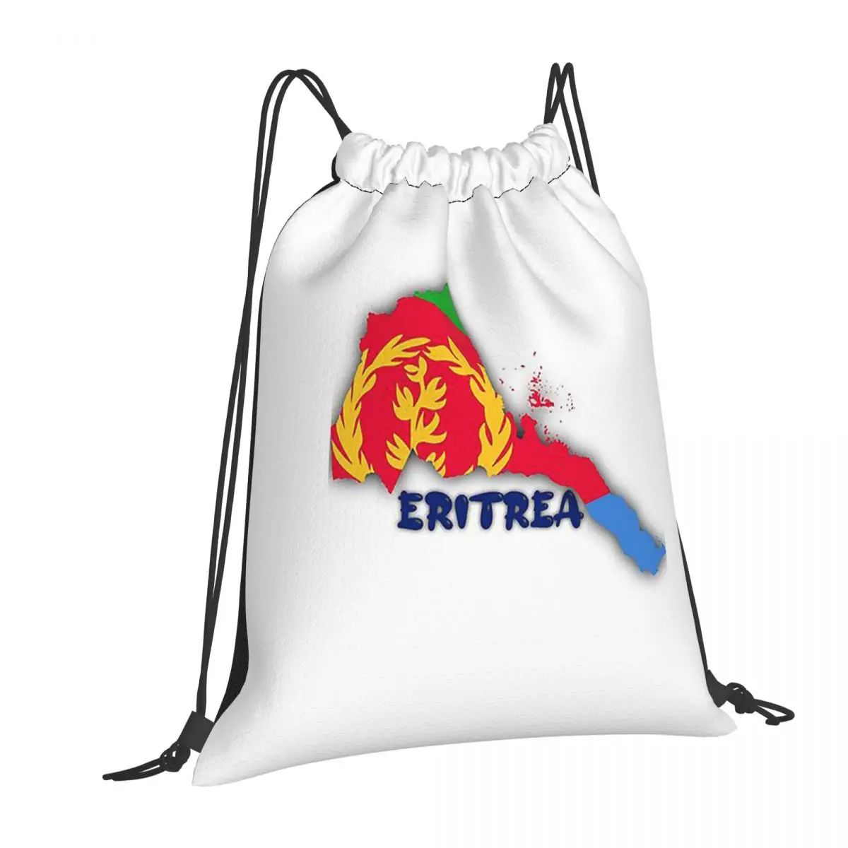 Flag Of Eritrea Backpacks Portable Drawstring Bags Storage Bag Book Bags for Travel Students
