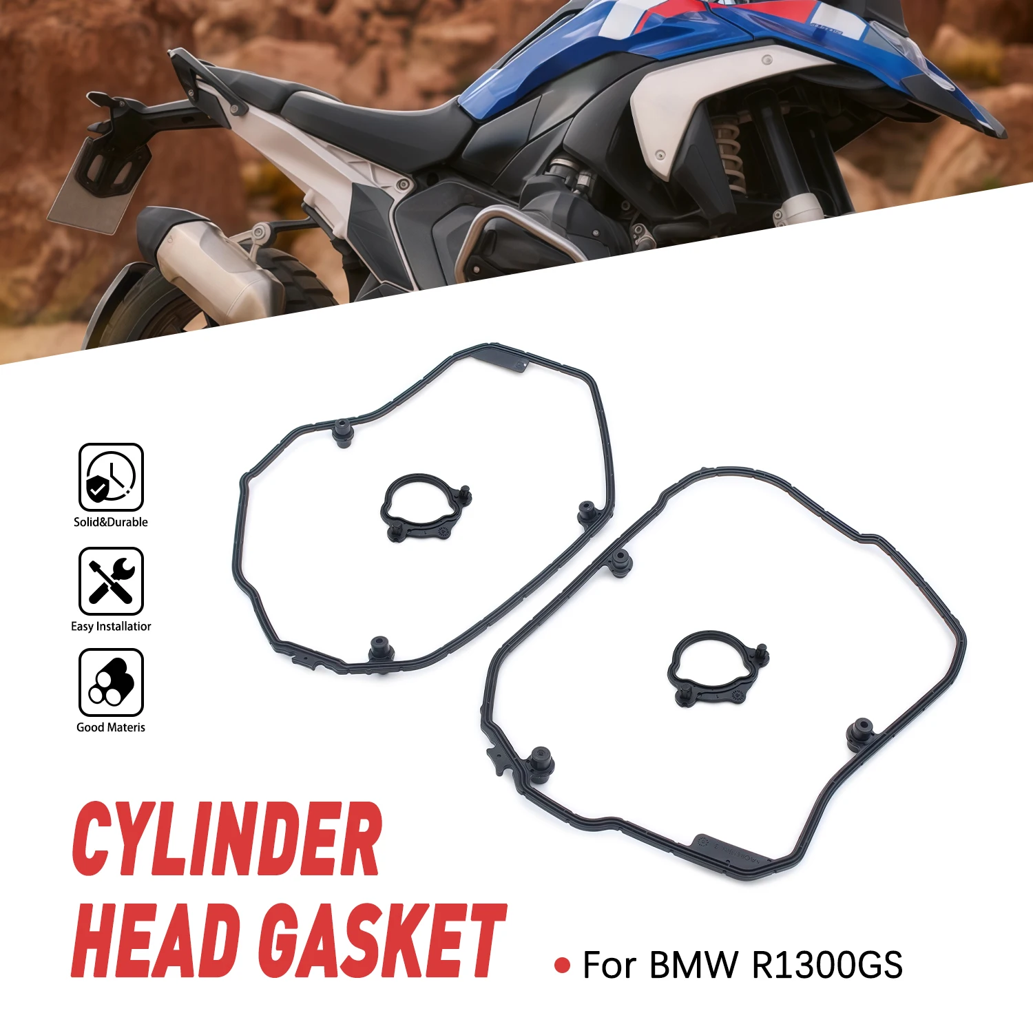 Valve Cover Gasket Set For BMW R1300GS 2024 2025 2026 OEM Right 11121027894 Left 11121027893 Rubber Oil Filter Housing Crankcase