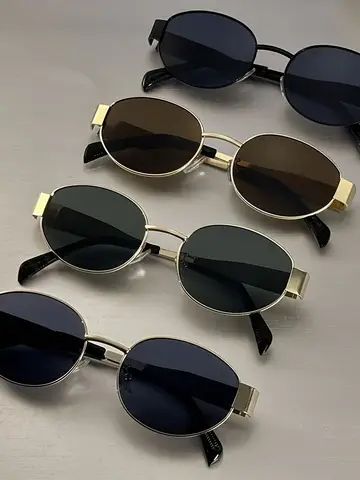 4 Pairs of Oval Retro Glasses. Novel Design, Comfortable Wearing, Must-have for Festivals, Popular Choice