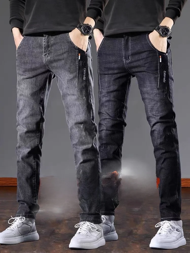 

Мужские джинсы Bla Slim Fit, весенне-осенние, прямые, эластичные, повседневные, модные, городские, молодежные, длинные брюки, износостойкие