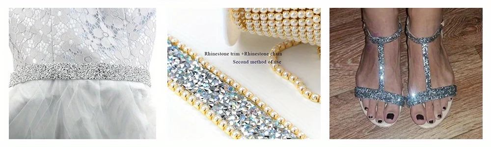 1 Yard cucito Trim motivo in cristallo Strass Hot Fix nastro applicatore nastro con Strass ferro su Appliques per abiti