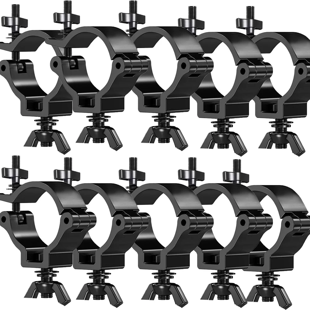 10Pcs Schwarz Truss Klemmen Heavy Duty Licht Haken Bühnen Beleuchtung Hängen Haken Für String Lichter Projektor Par Lichter