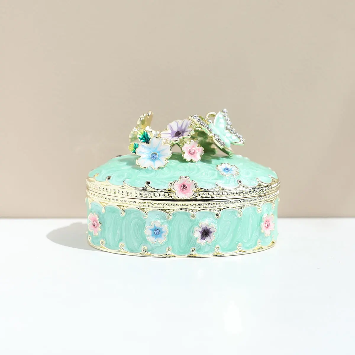 Jewelry Trinket Box Decorative Vintage Style Jewelry Organizer for Women Rhinestones Jewelry Storage Home Decor Unique Gift