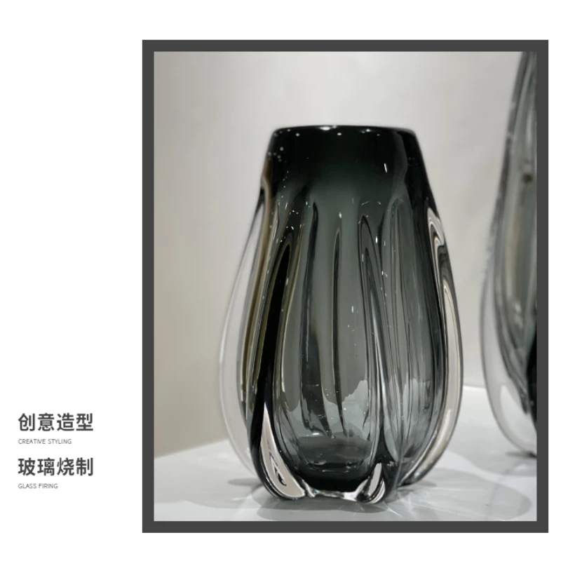 Modern Nordic Creative Glass Vase Decoration for Living Room Bedroom Tabletop Home  Festivals Office with Luxury Decor Medium
