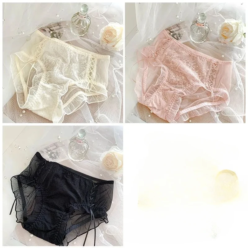 

Large Size Sexy Sweet Pure Desire Lace Panties Interior Femenina Frivolous Comfort Pure Desire Beauty Girls Mentrual Panties