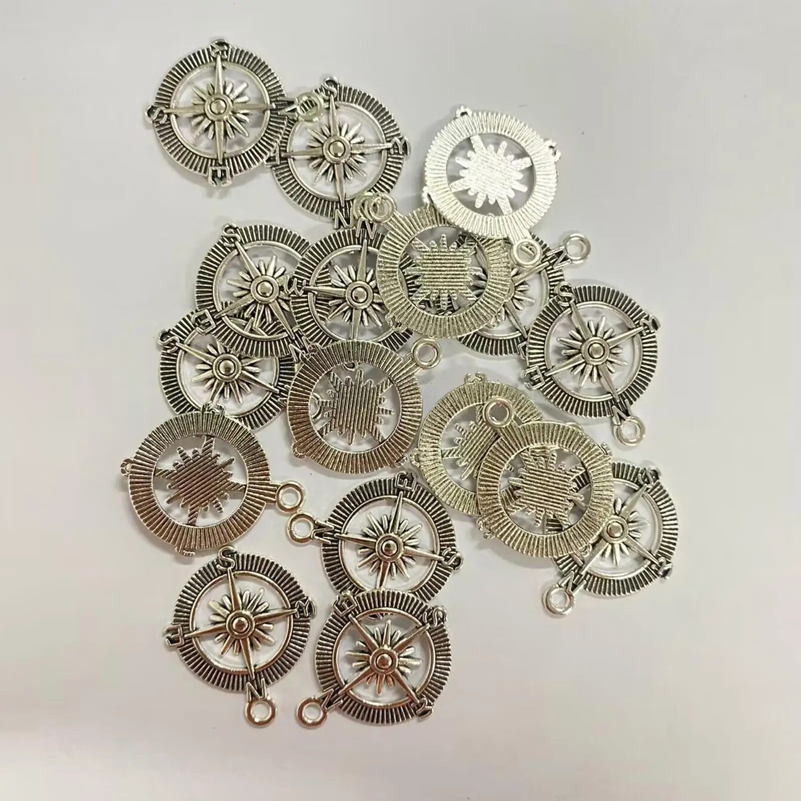 50 Pieces Lovely Compass Charms 3D Compass Vintage Alloy Pendants for Earrings Her Anniversary Hairpin Birthday Gifts DIY Crafts view 6