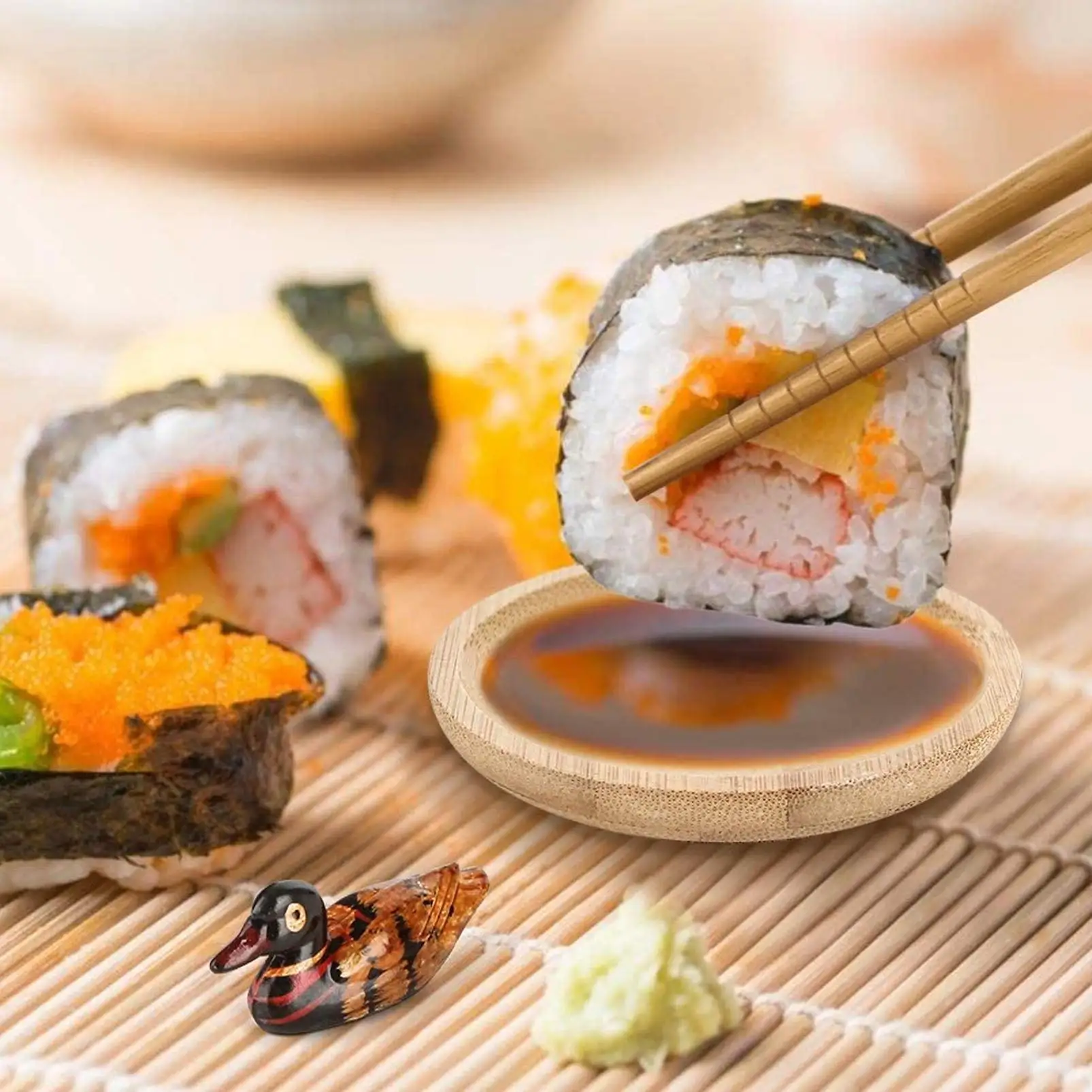 Sushi Making Set With Various Styles Of Bamboo Sushi Mats, Bazooka Chopsticks, Sushi Molds, Bamboo Wooden Spoons, Kitchen Tools