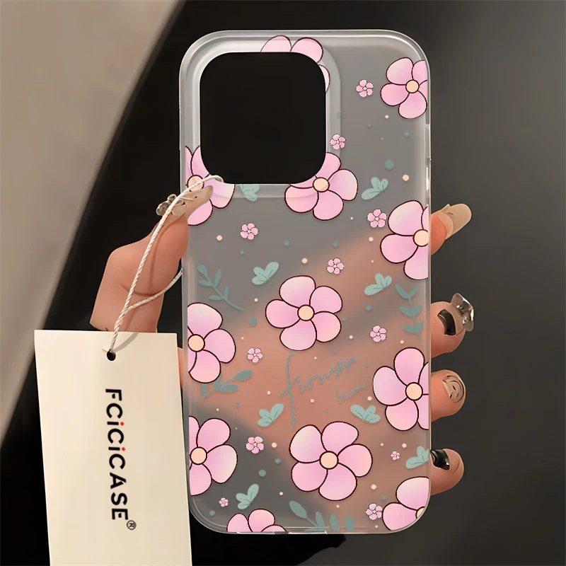 

Fcicicase Flowers Pattern Phone Case For iPhone 6 6S Plus XS Max SE 2020 X XR 7 8 12 Pro Max 11 Pro Silicon Clear Matte Cover