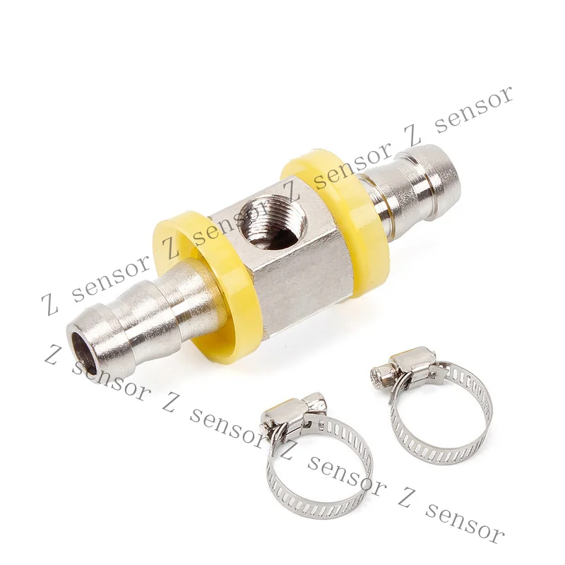 RRR+ 3/8 Fuel Line Fuel Pressure Gauge Sensor T-Fitting Barb Adapter 1/8 NPT Clamps