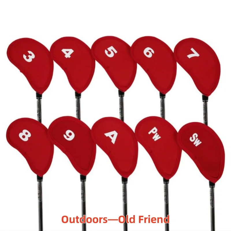 New 10Pcs Portable Golf Club Iron Head Covers Protector Golfs Head Cover Set Headcover Protector Golf Supplies