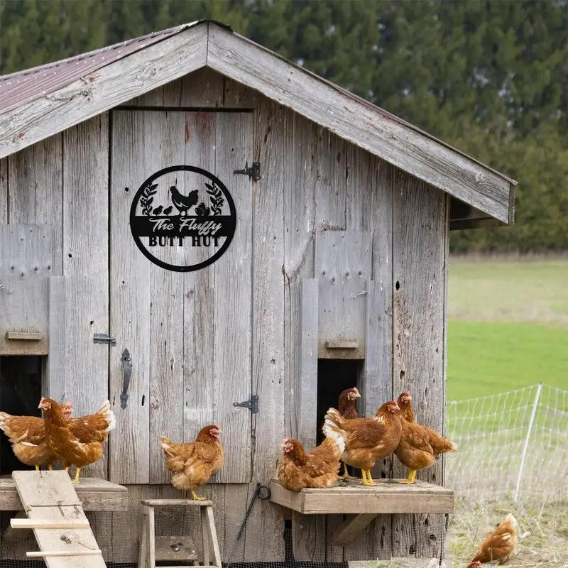 

Funny Chicken Coop Signs Rustic Farm Sign Metal Hen House Decoration Vintage Wall Art Sign For Home Chicken Shed Kitchen Farm