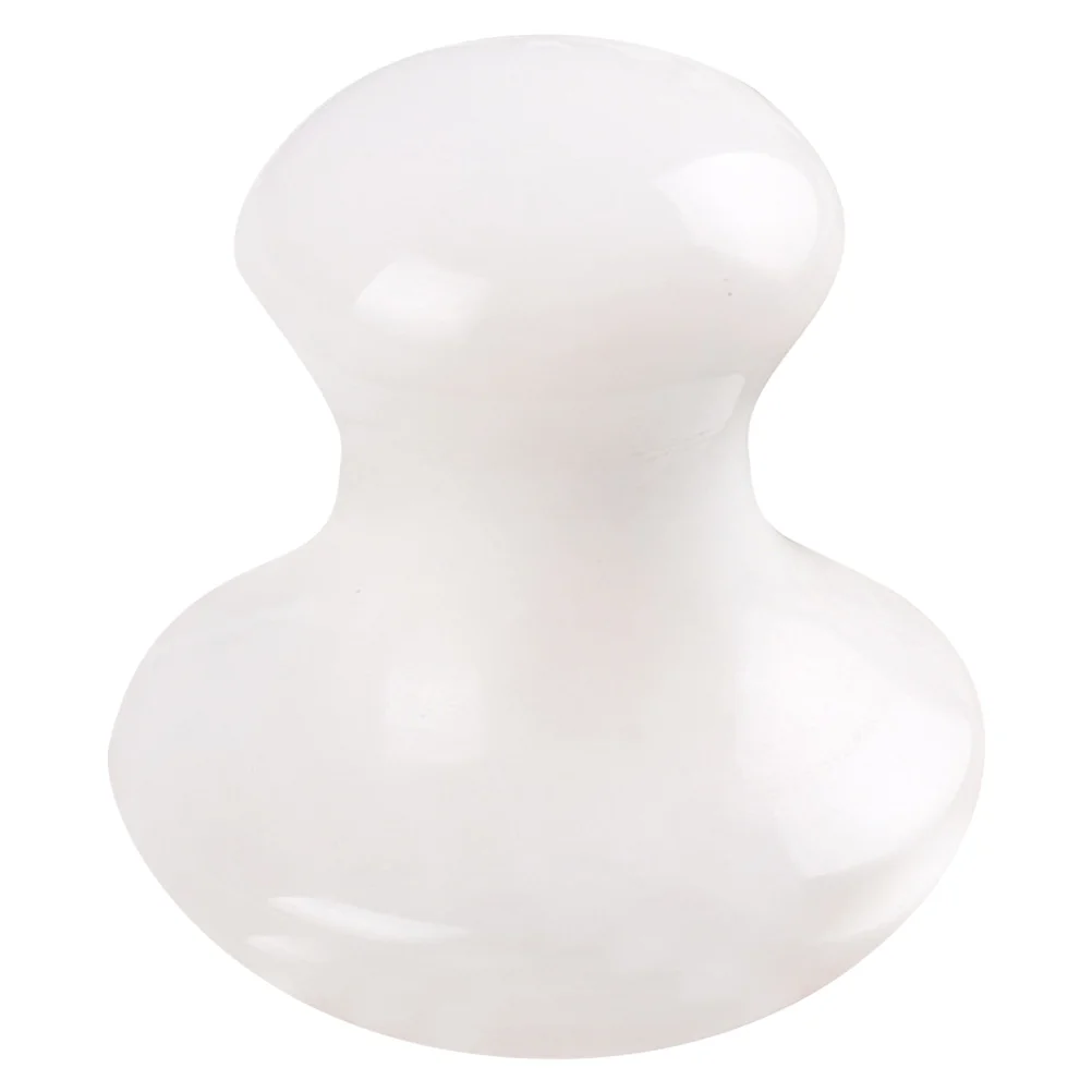 1Pc SPA Energy Round Oil Leading Jade Massage Mushroom Head Massager Scraping Device（White） massage stone