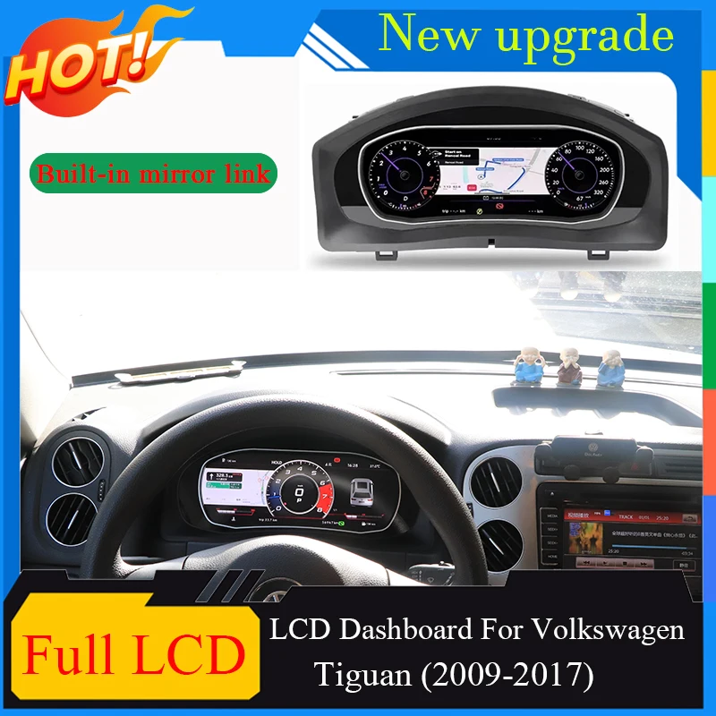 LCD Screen upgrade Full Instrument panel digital cluster virtual cluster speedometer virtual cockpit Dashboard For VW Tiguan