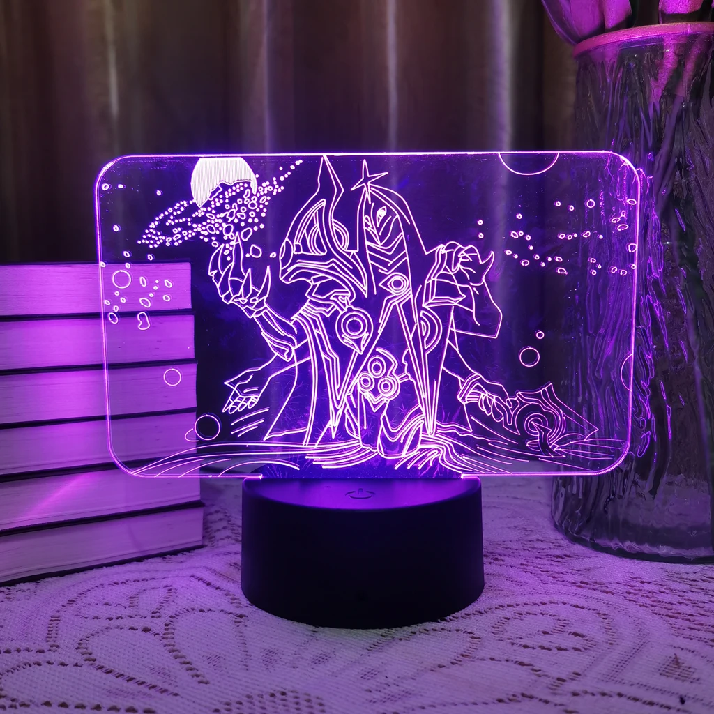 Newest 3D Led Night Light Hot Game Champion Khada Jhin For Kid Anime Two Tone Lamp For Children Home Bedroom Decor Illusion Gift