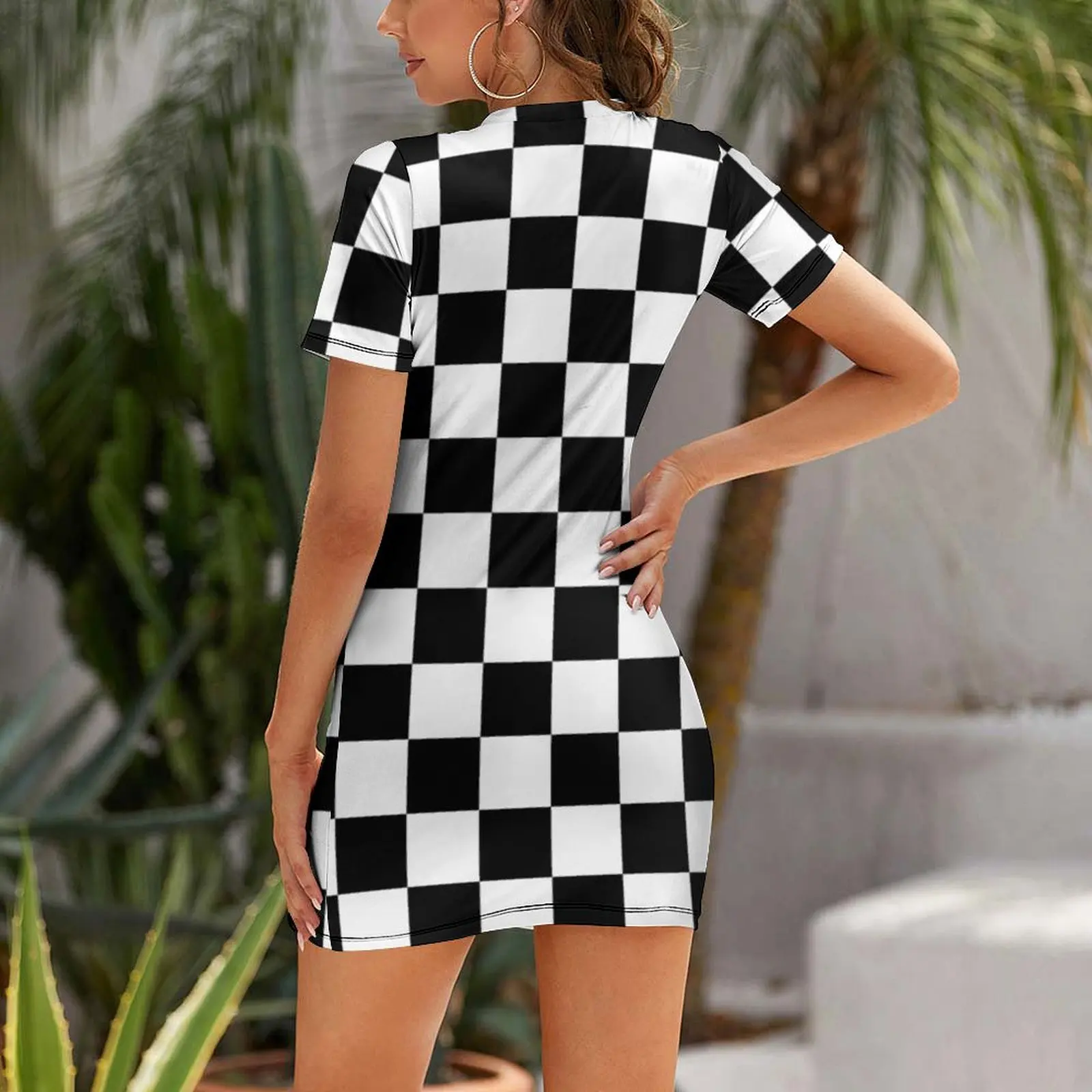 Mod Checkers Short Sleeved Dress Women's clothing luxury evening dresses for women 2025 Dress