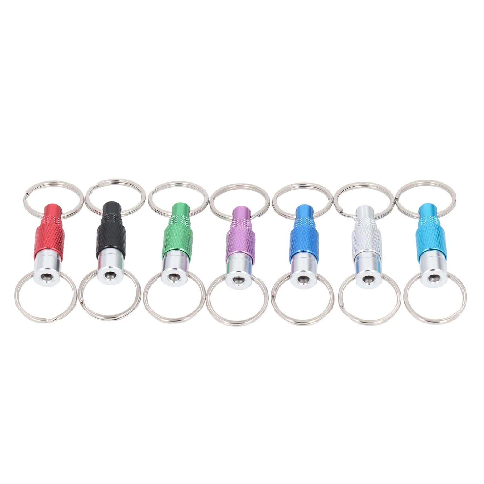 7PCS Set Detachable Keychain Aluminum Alloy Colorful Quick Release Pull Apart Coupler Keychain
