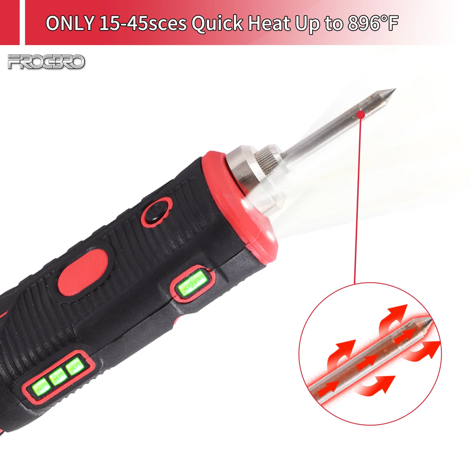 Saldatore portatile a riscaldamento rapido Illuminazione a LED Mini saldatore a batteria fai-da-te con batteria ricaricabile agli ioni di litio