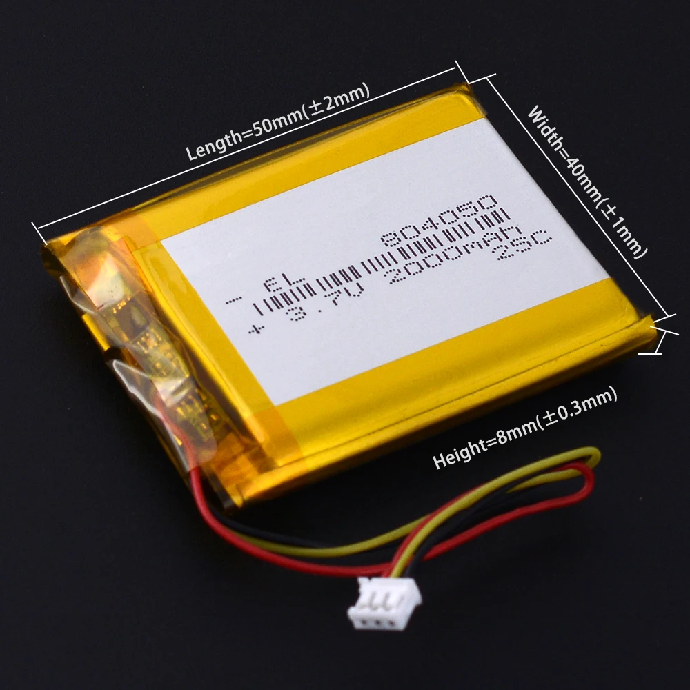 JST1.5mm 3Pin 104050 3.7v 2400mAh Li-Polymer Li-ion Battery Lipo 304050 404050 504050 604050 704050 804050 904050 124050