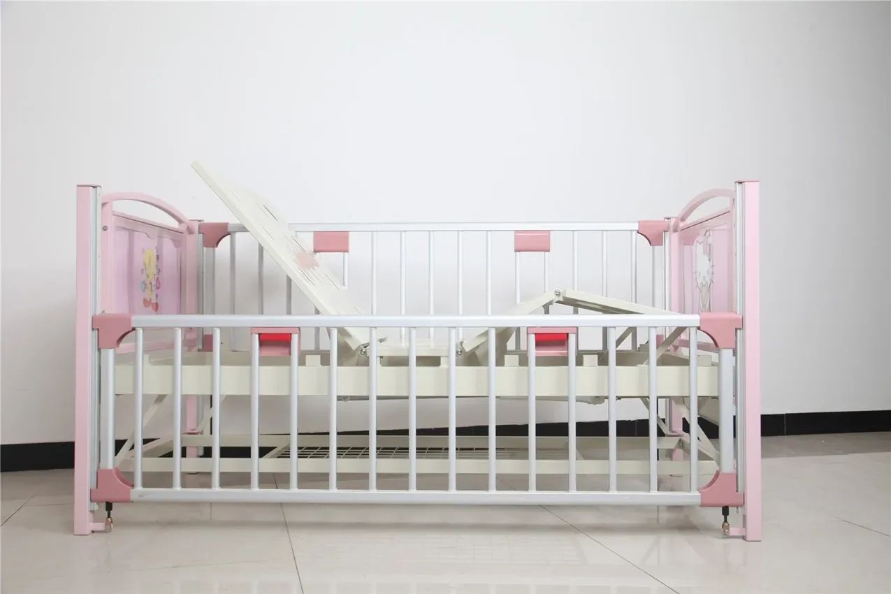 Children's bed can move up and down with adjustable guardrails hospital cartoon