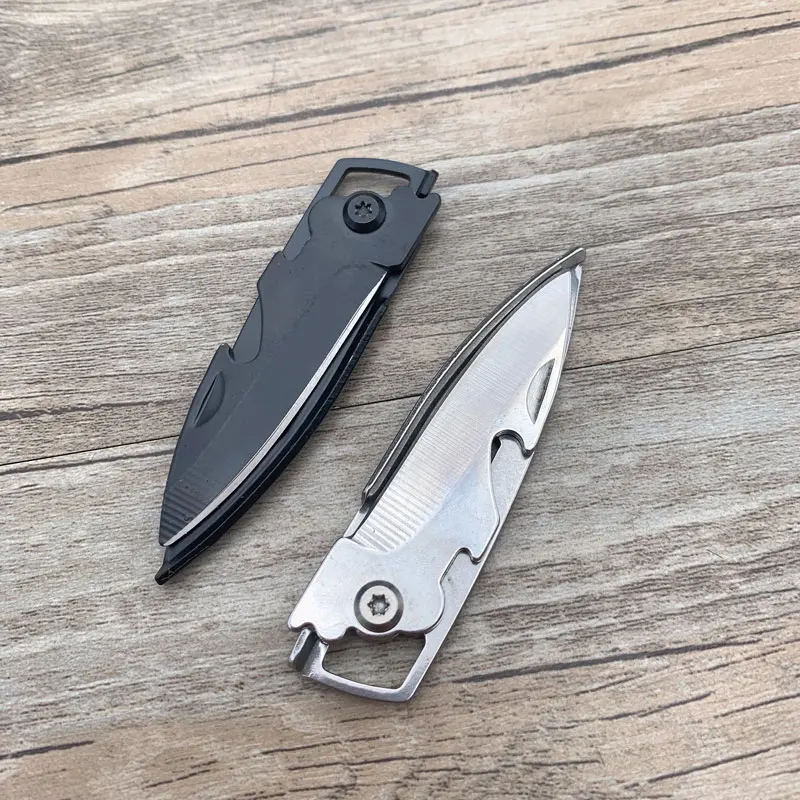 Mini coltello pieghevole tascabile in acciaio inossidabile 420 campeggio all'aperto EDC piccoli utensili manuali portachiavi apribottiglie