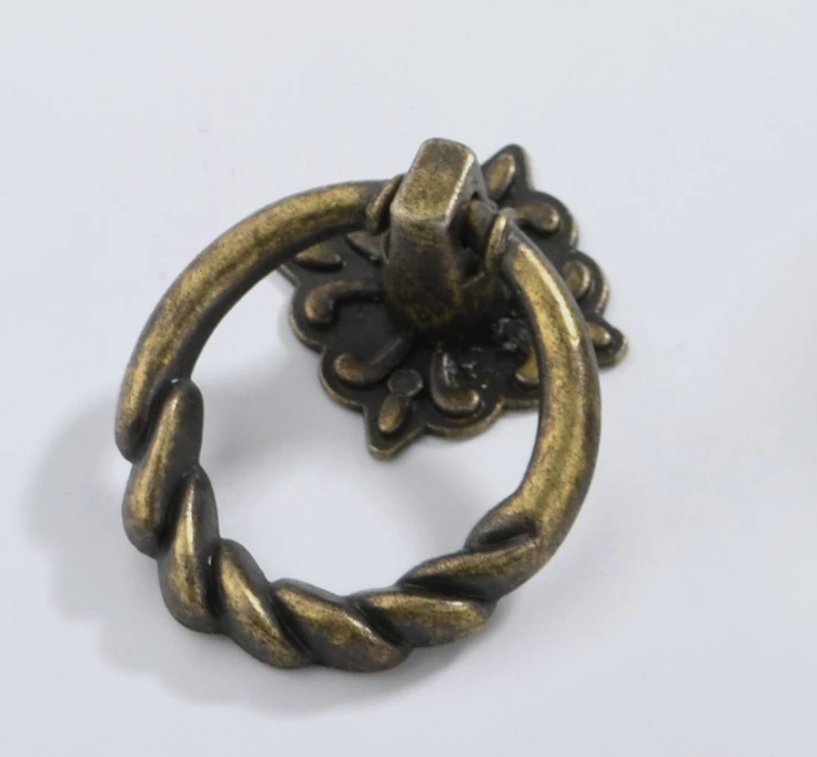 

6 шт., винтажное круглое кольцо, мебельная дверная ручка, ручка для шкафа, комода, ящика, ручка, дверное кольцо для шкафа