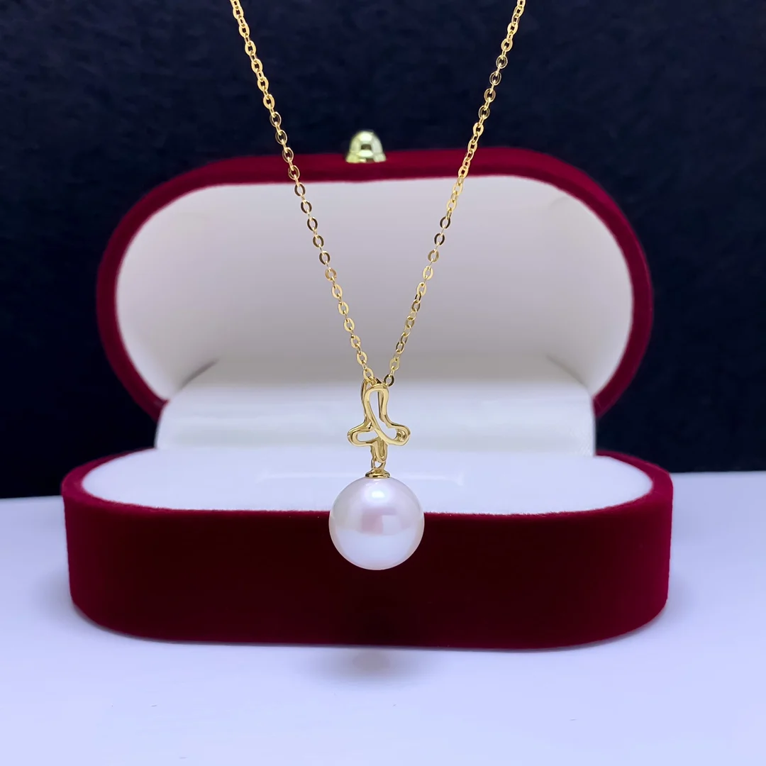 

shilovem 18k yellow gold real Natural pearls pendants fine Jewelry women trendy no necklace party new gift yzz10-10.56684zz