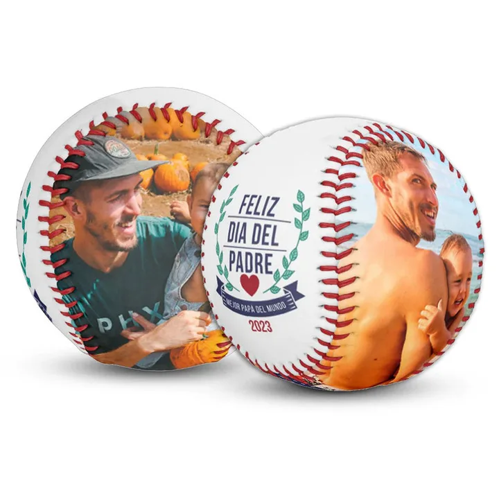 Full-Color Digital-Printed Photos, Hardwood-Core Rubber Baseball, DIY Customization for Father's Day