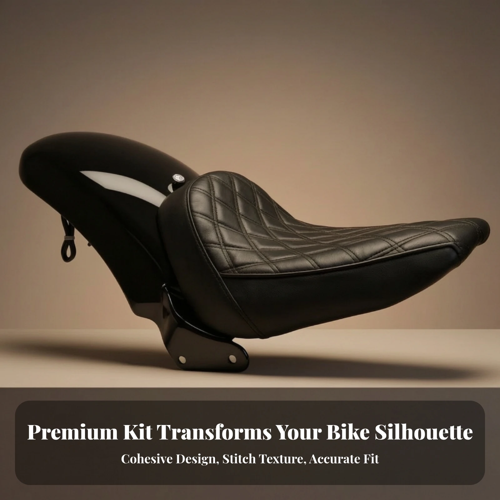 Solo Seat with Rear Mudguard Custom Motorcycle Seat with Mudguard Mudguard Cushioned Comfortable for Riders, Garage Projects