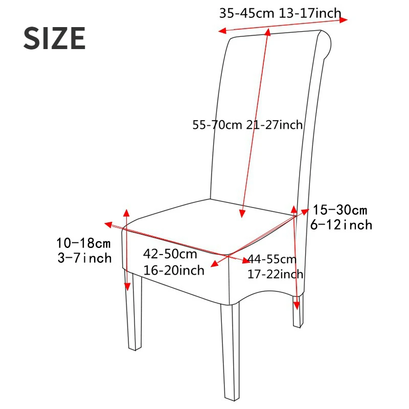 Velvet Dining XL Size Chair Cover Elastic All-inclusive Seat Slipcover Solid Anti-dirt Soft Chair Case Hotel Dining Room Wedding